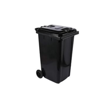 240L Wheelie Bin Plastic Waste Bins (Black)