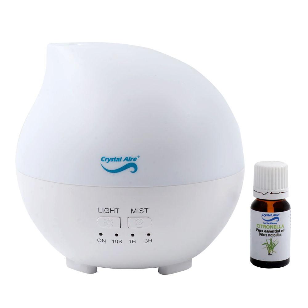 Crystal Aire Raindrop Aroma Diffuser with Citronella Essential Oil