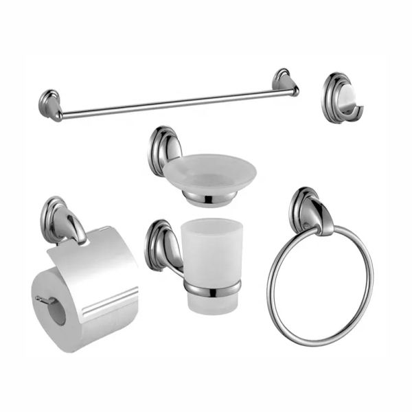 Bathroom Accessories, 6-Piece, Chrome Plated Zinc 3100