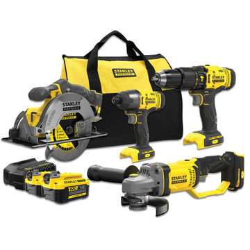 STANLEY FATMAX 18V Combo Hammer + Impact Drill + Circular Saw + Grinder | SFMCK469M2-QW