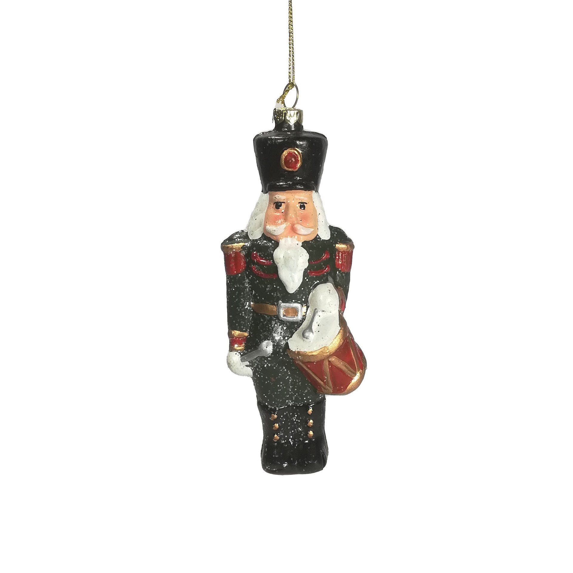 Green Nutcracker Shatterproof Silver Glitter Lacquar  4.5x6x15.8cm