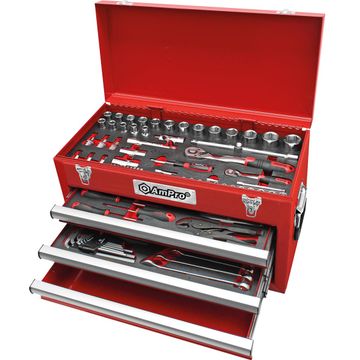 Ampro - 2 Drawer Chest Tool Set - 101 Piece with Bolt Fit Socket