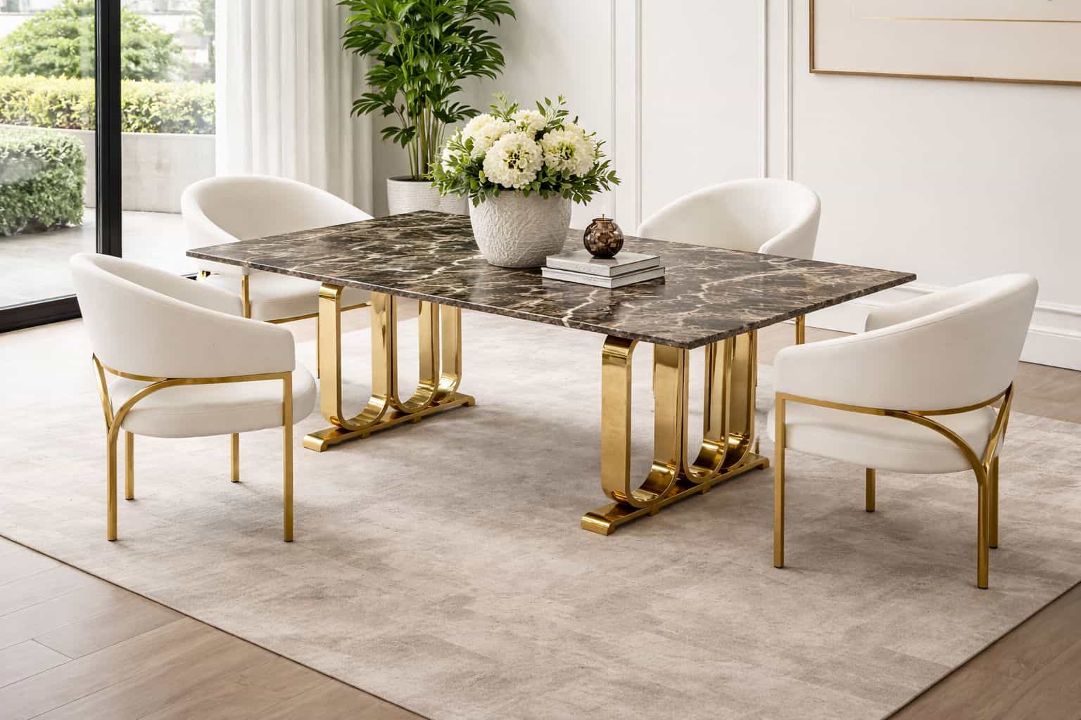 Plush “Heirloom Marble” Dining Set