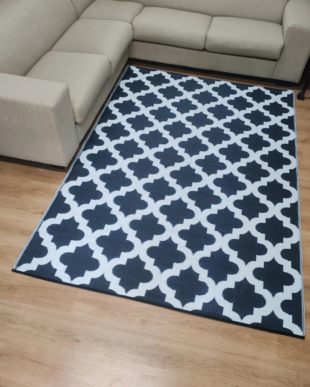 Large Casablanca Outdoor Reversible Mat - Lightweight, Double Woven, Water Resistant