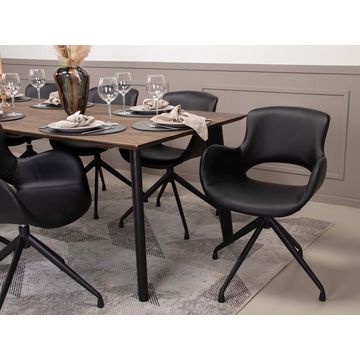 KC Furn-Luna Black Genuine Leather Chair