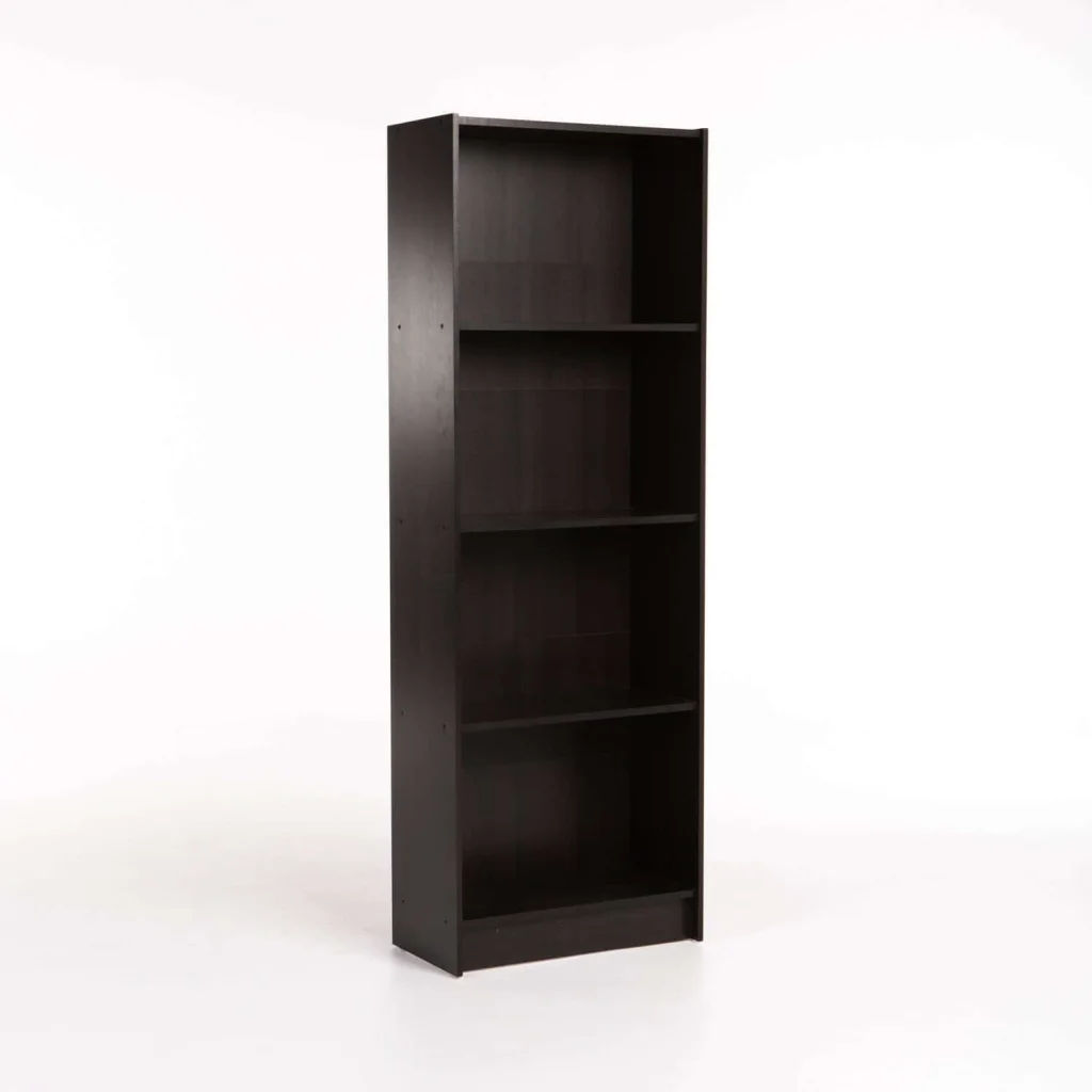DELTA Bookcase BC04 Wenge — 4-Tier Open Wooden Storage Shelf