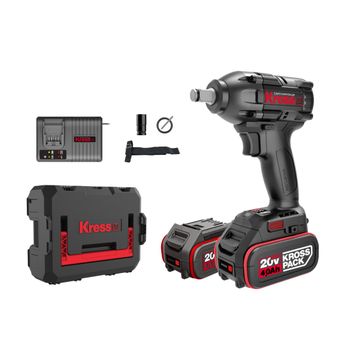 KRESS 1/2" Impact Wrench 20V BL 300Nm Kit