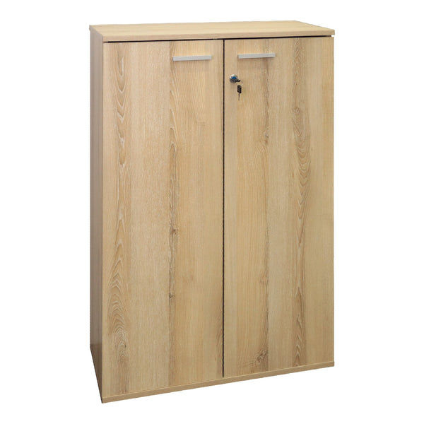 Denver Office Furniture | 2 Door 2 Shelf Filing Cabinet with Lockable Door | Washed Shale