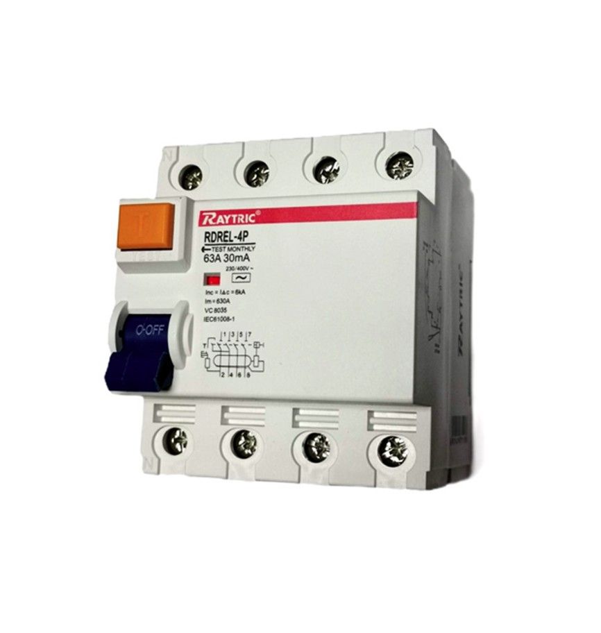 Earth Leakage - 63A 4 Pole Din Rail - RAYTRIC