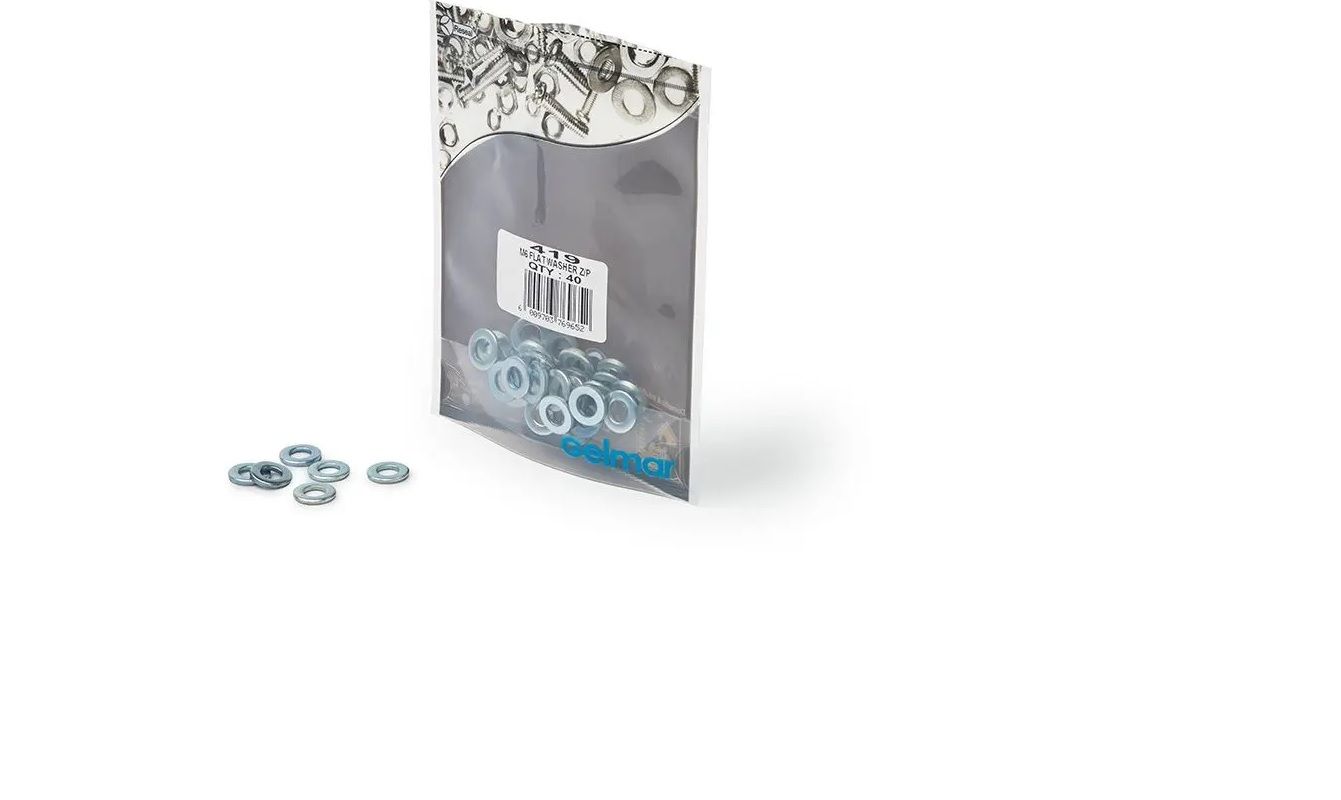 Flat Washers, M6 x 12mm, 40 Pieces (4 pack) BY WOODLY