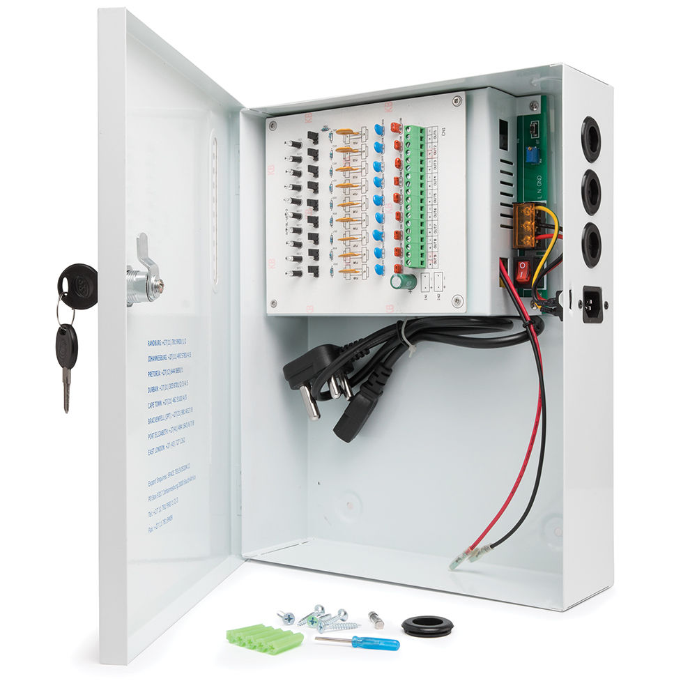 CCTV 12V 10A 9 Way Box Type PSU Battery Backup (ACDC19/B)