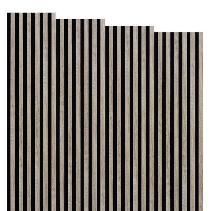 Marbet Design Woodline - Sonoma Oak Lamella Panel on Black Felt - 2500 x 300 mm
