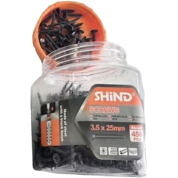 Shind Black 3.5x25mm Screws About 458Piece Pack