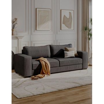 Modern Charcoal Fabric 3-Seater Sofa