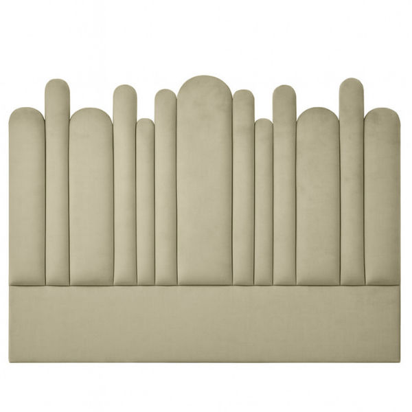 Yardley Artisty Velvet Overlap Headboard Only Queen Sand