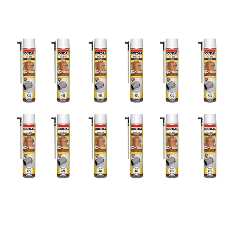 SOUDAL Fill and Fix Polyurethane Foam 750ml ( 12 Pack )