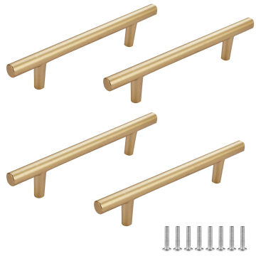 Pack of 4 Gold Cabinet Handles Drawer Pulls - 15cm