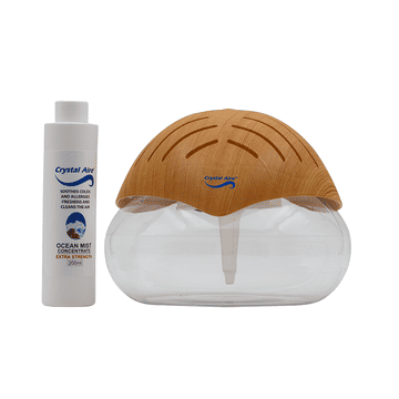 Crystal Aire Natural Wood Look Air Purifier & 200ml Ocean Mist Concentrate Bundle