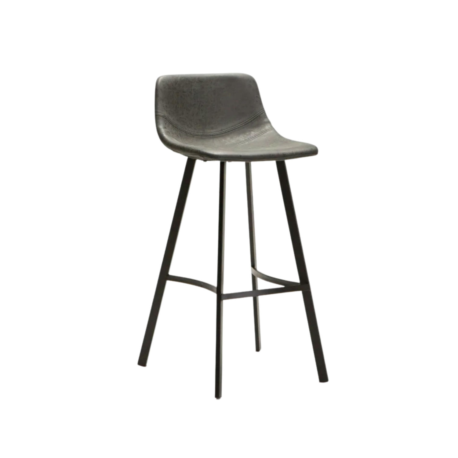 Modern Leather Touch Kitchen Counter Stool - Black