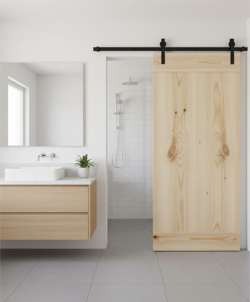 Modern Plank Barn Door with Hardware Kit