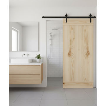 Modern Plank Barn Door with Hardware Kit