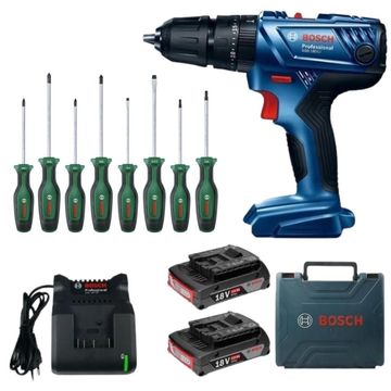 Bosch - GSB 180-LI Cordless 18v Impact Drill with Screwdriver Set - 8pc