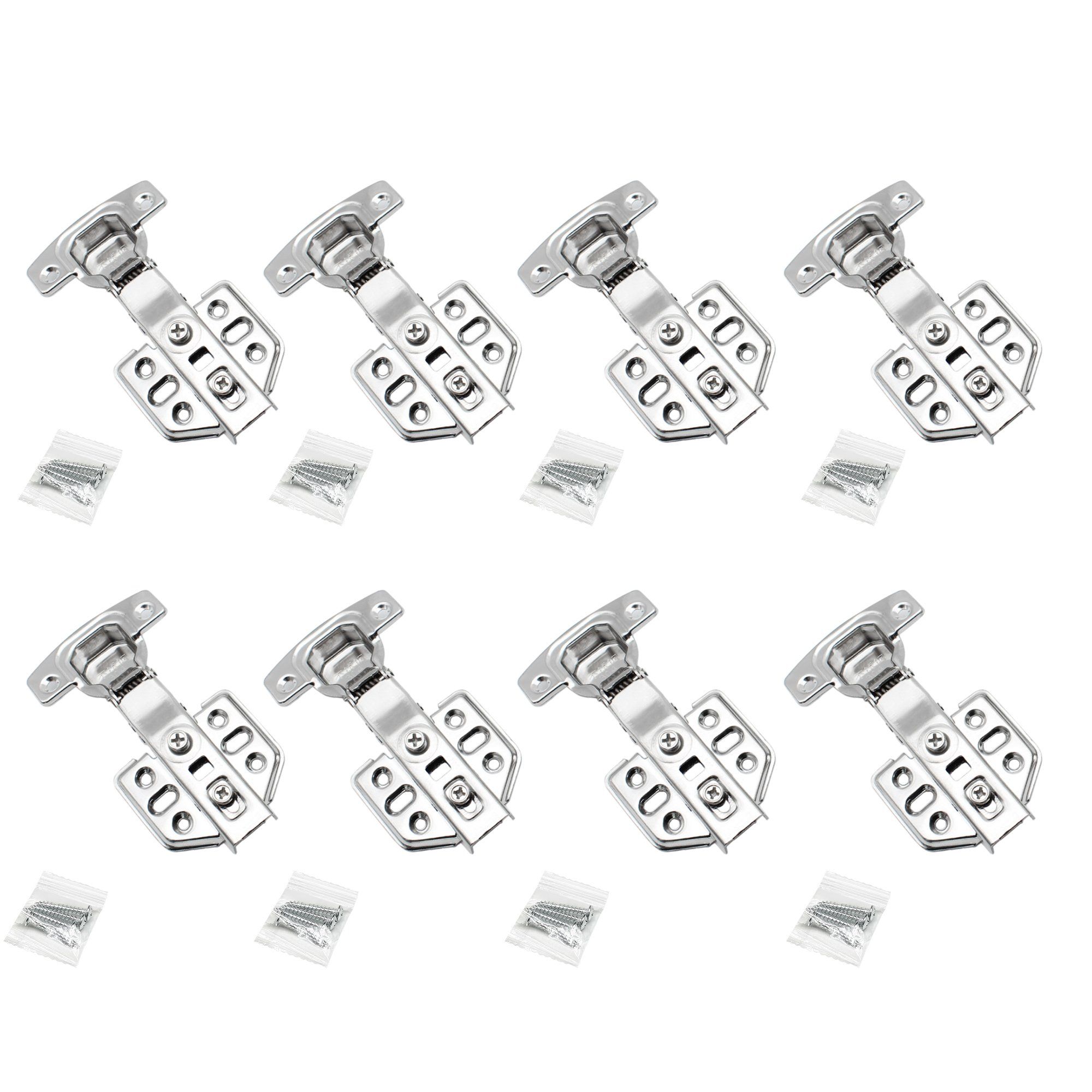 Cabinet Door Hydraulic Damping Hinges 8Pcs Set