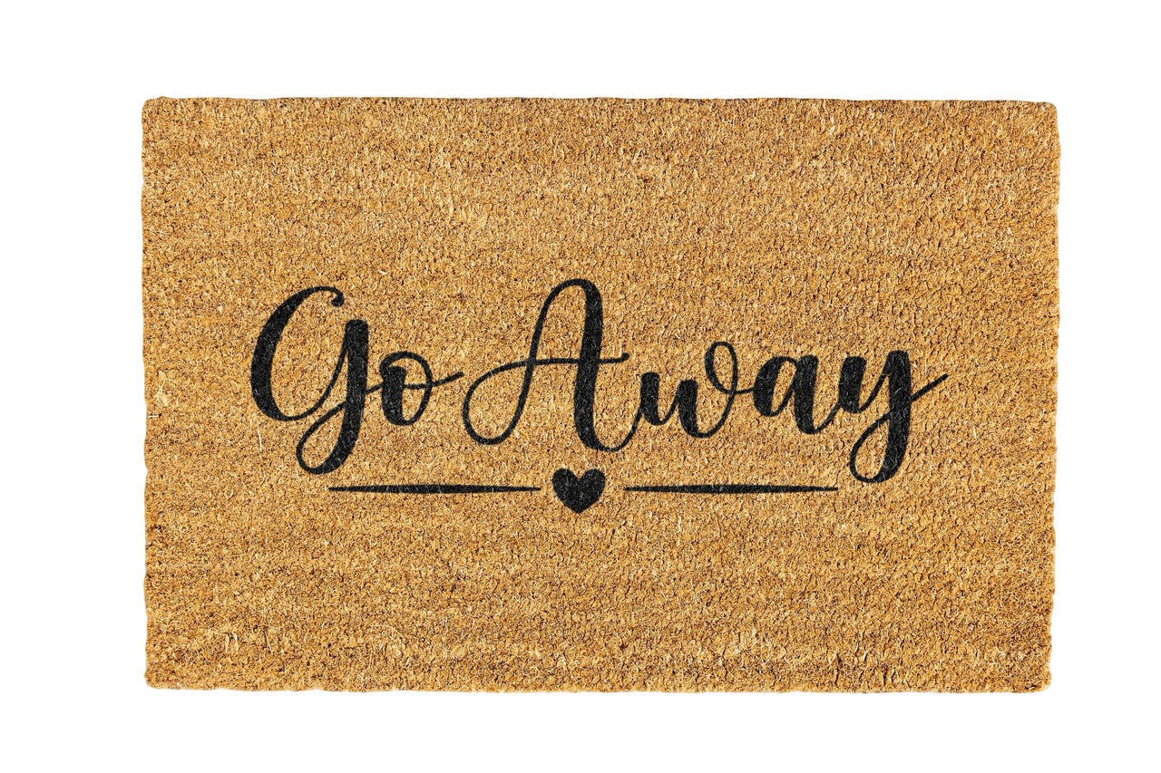 Go Away 2 Coir Doormat Design 700 x 400 mm