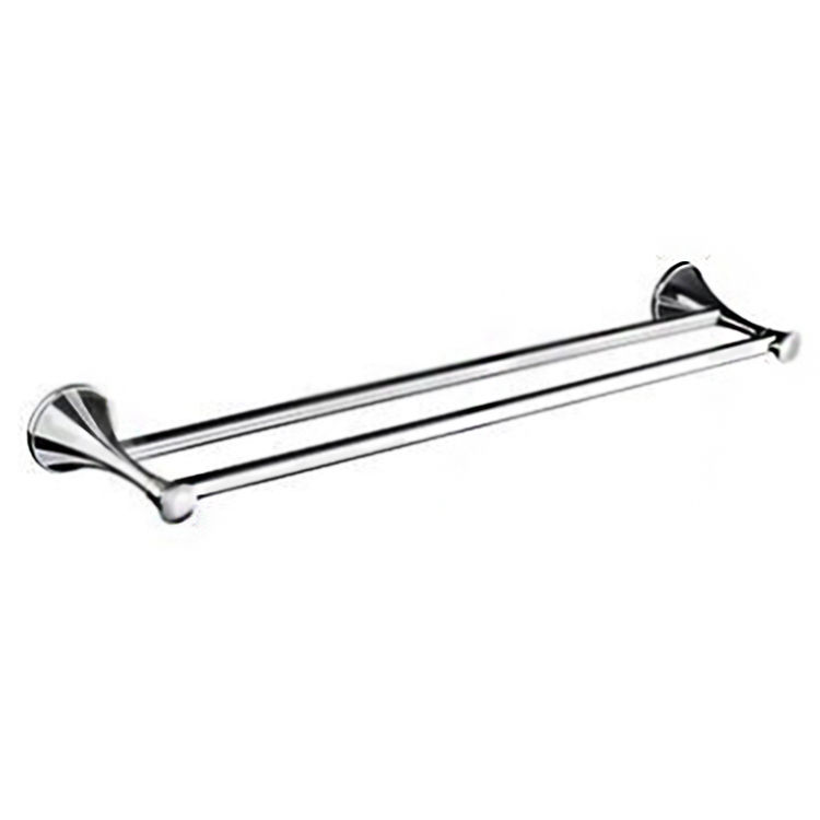 Kirk Aqua Royal Zinc Double Towel Rail - Chrome Plated Finish - 60 cm