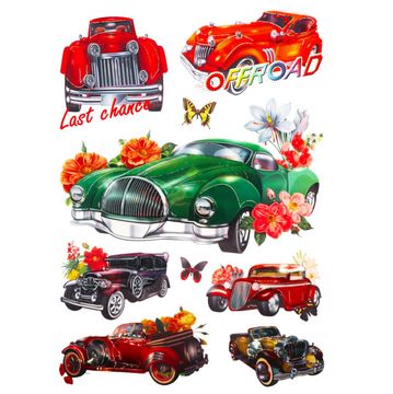 5D Wall Art Vintage Cars Sticker Sheet Option  - 7