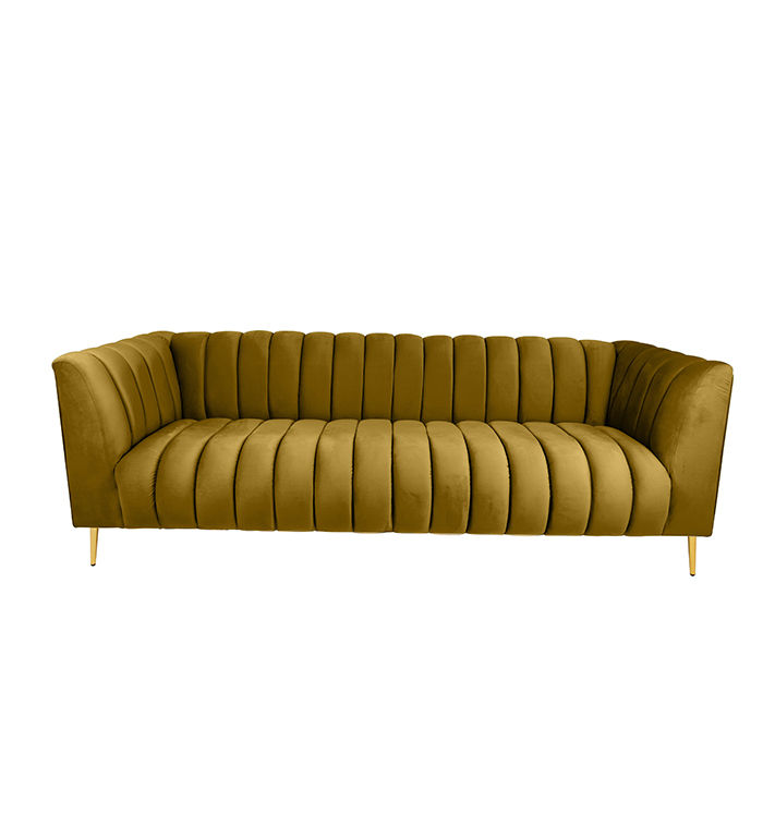 Zoey 2 Seater Stripe Couch- Brown
