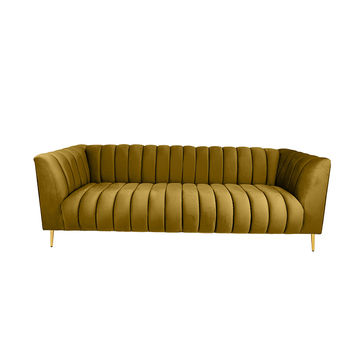 Zoey 2 Seater Stripe Couch- Brown