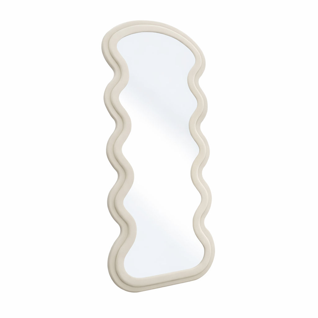 Ziyane Wavy Teddy Full-Length Mirror 160 cm x 60 cm - Light Grey
