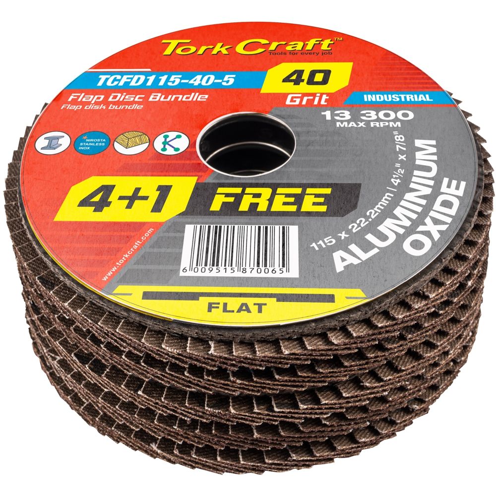 Flap Sanding Disc 115Mm 40Grit 41 Free A/O