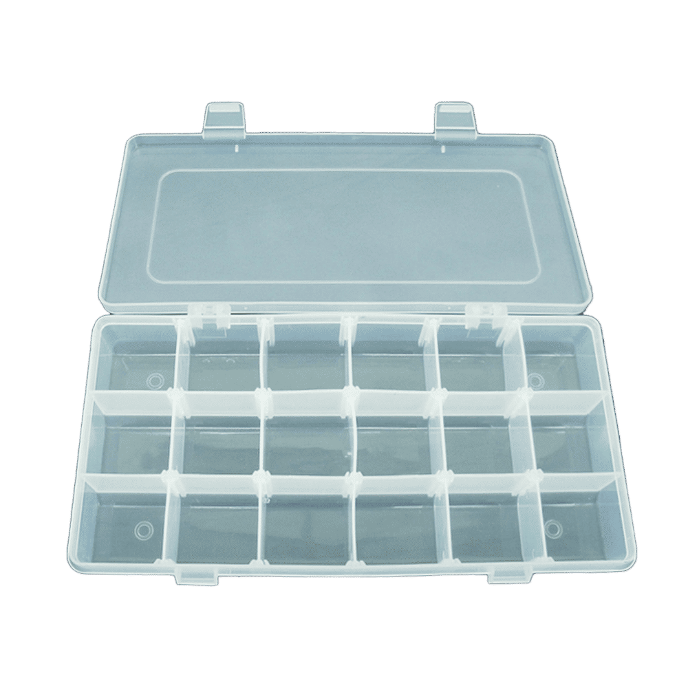 Transparent Storage Case 18 Compartments Size 310 x 200 x 45mm