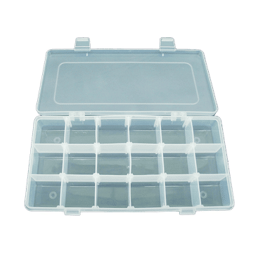 Transparent Storage Case 18 Compartments Size 310 x 200 x 45mm
