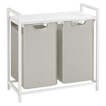 Bragg Austin Laundry Basket with Two Removable Bags, White