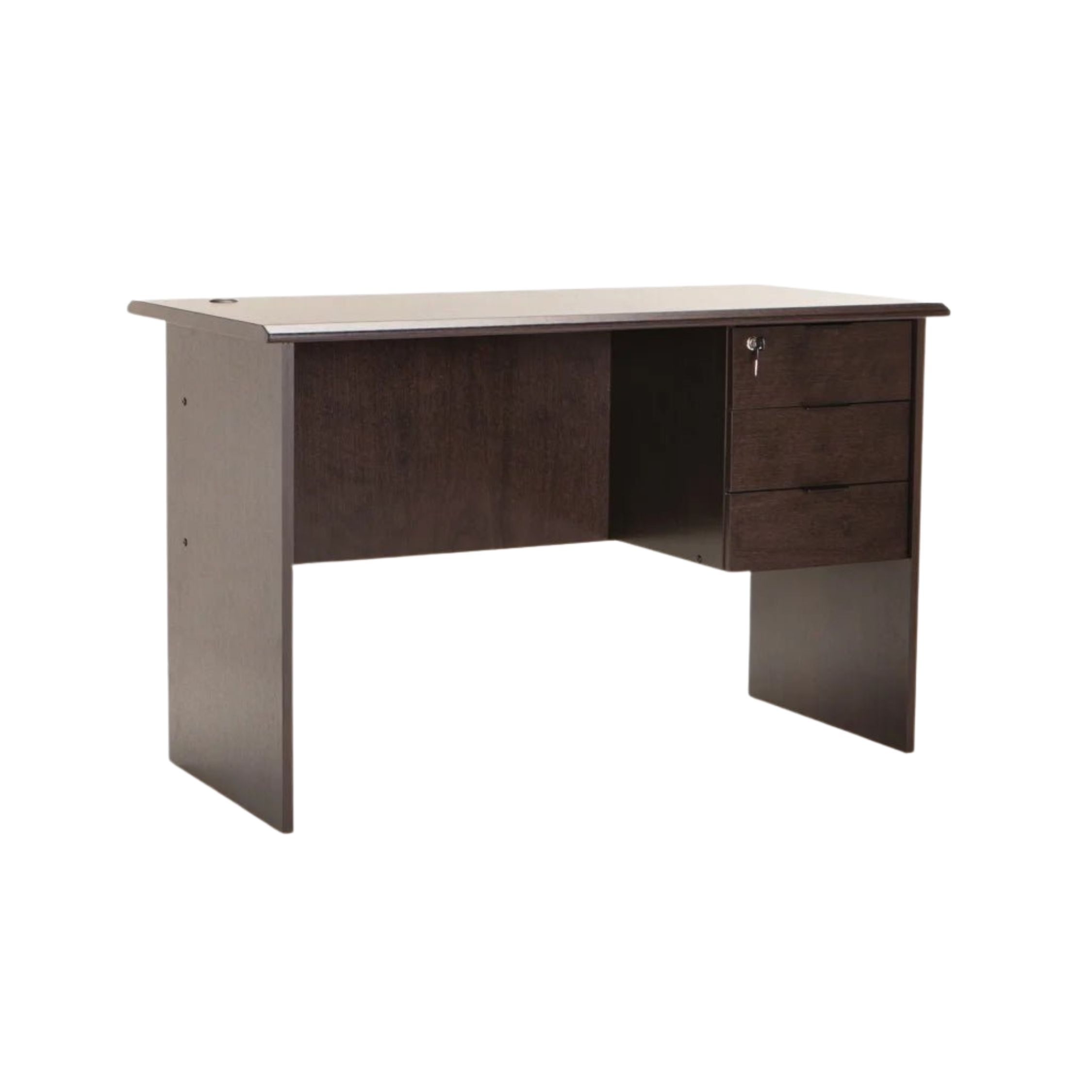 120cm Deluxe 3-Drawer Home Office Desk - Wenge