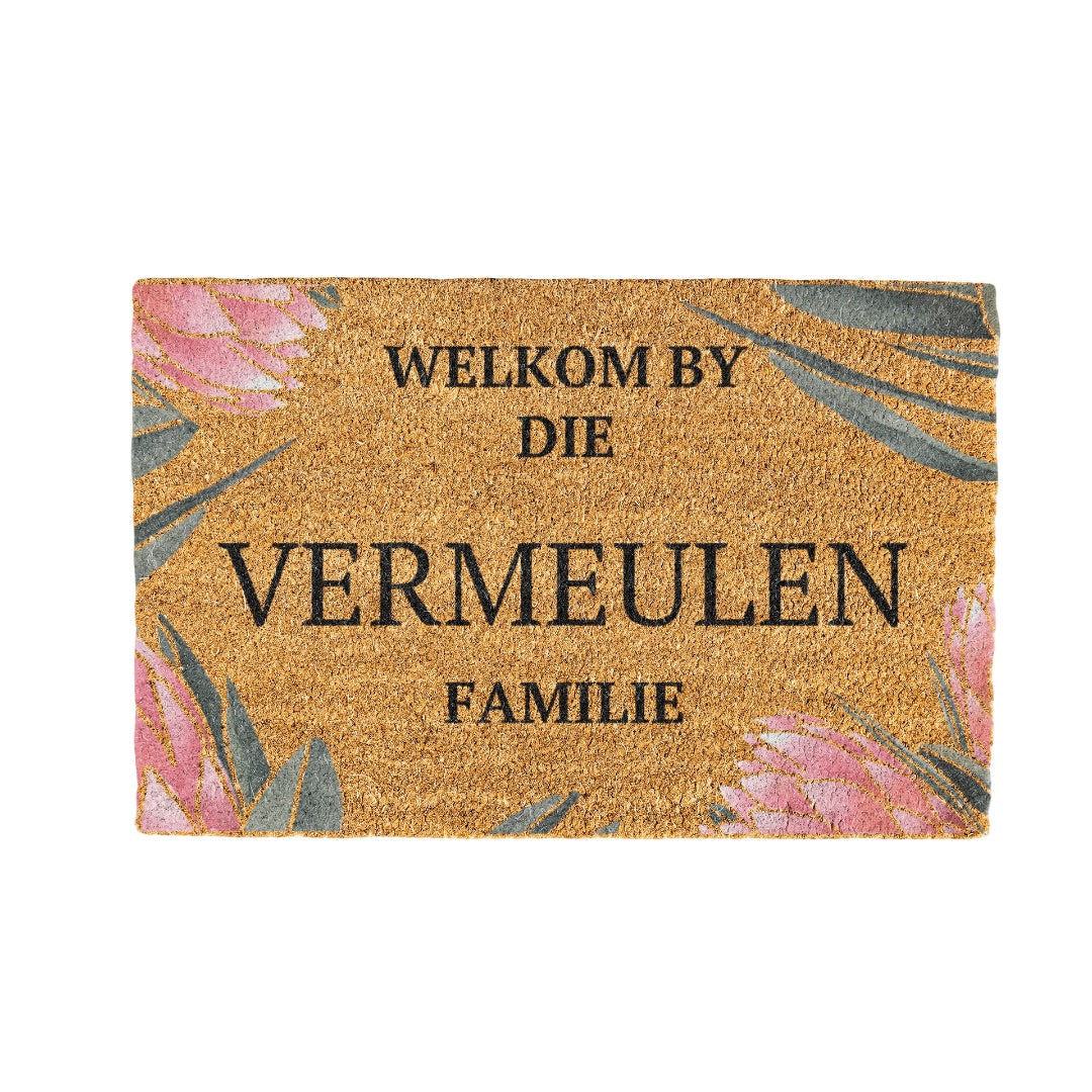 Vermeulen Familie Naam Coir Doormat Design 700 x 400 mm