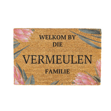 Vermeulen Familie Naam Coir Doormat Design 700 x 400 mm