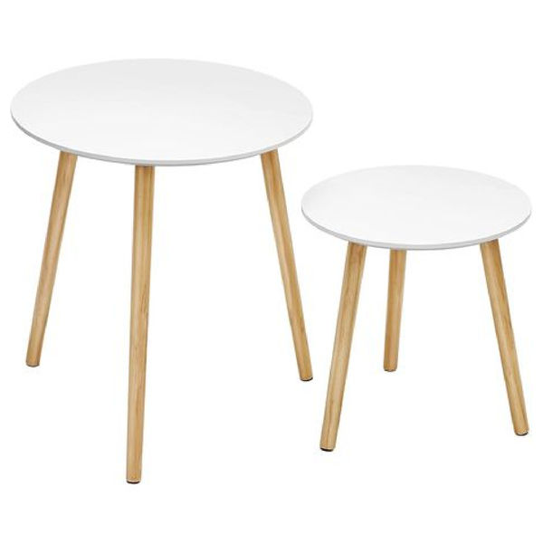 White Modern End Tables – Set of 2 for Living Room, Bedroom & Office