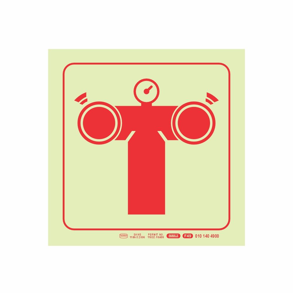 photoluminescent 190mm Safety Sign F49 Fire Pump Connection