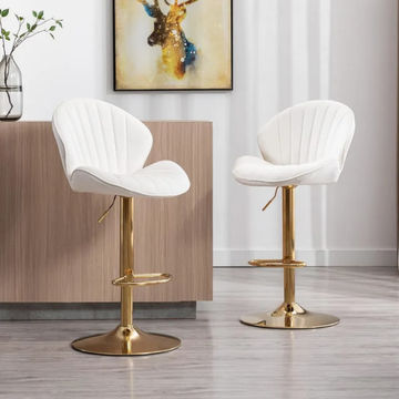 KC FURN-Elston Faux Set OF 2 Leather Barstools