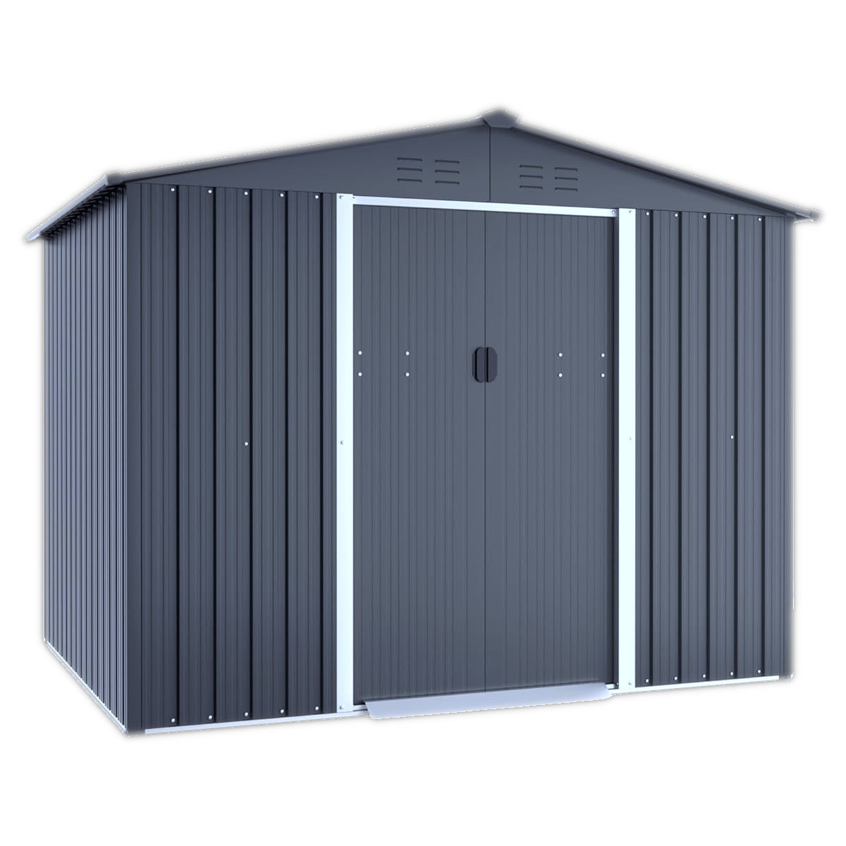 Outdoor Metal Storage Shed with Double Doors - 3m x 3m (10ft x 10ft)