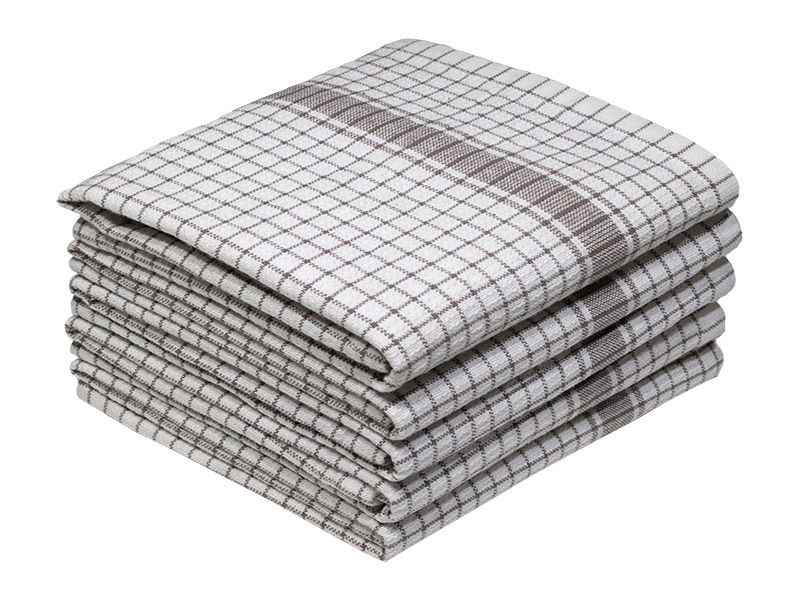 Multipurpose, Easy Fit, Absorbent Kitchen Towel - Design 2375 - 044x068cms - (05 Pc Pack) - Stripes - Beige