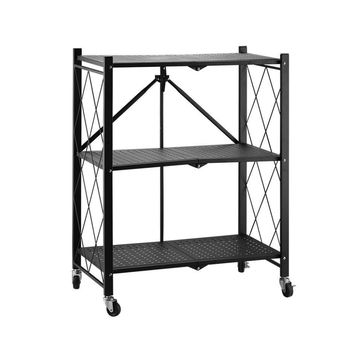 3-Shelf Foldable Storage Shelves with Wheels