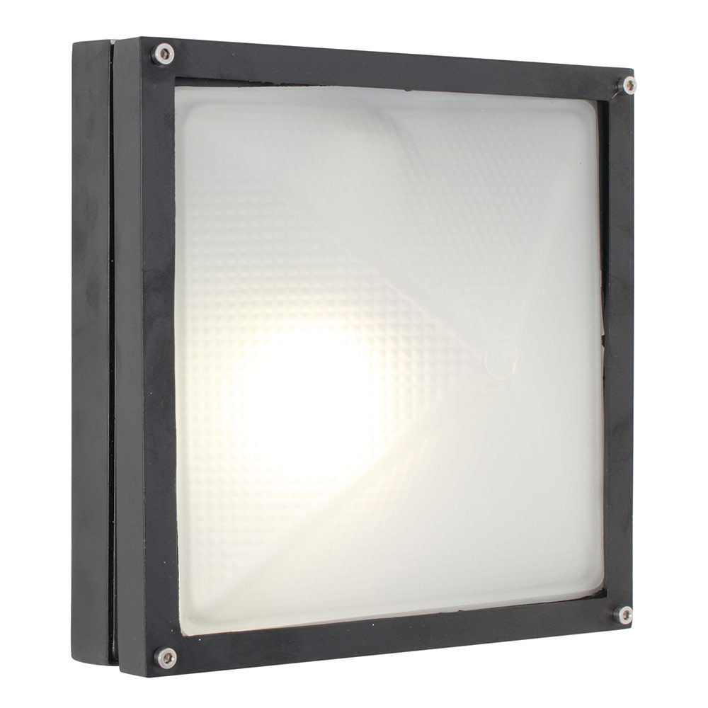 Eurolux - Square - Small - BulkHead - 210mm - Black - 1x60w