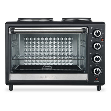 Mellerware Mini Oven With Solid Hot Plates Steel Black 30L 3250W "Horizon 30"