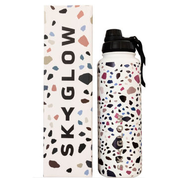 SkyGlow Double Wall Water Bottle-Gym Water Bottles-Sports Water Bottle-1.2L - White Galaxy