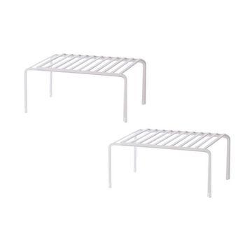 Space Saving Cupboard Storage Shelf Racks Set of 2